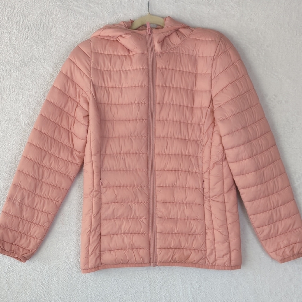 Opposites Basics Women's Pink Puffer Jacket Size S